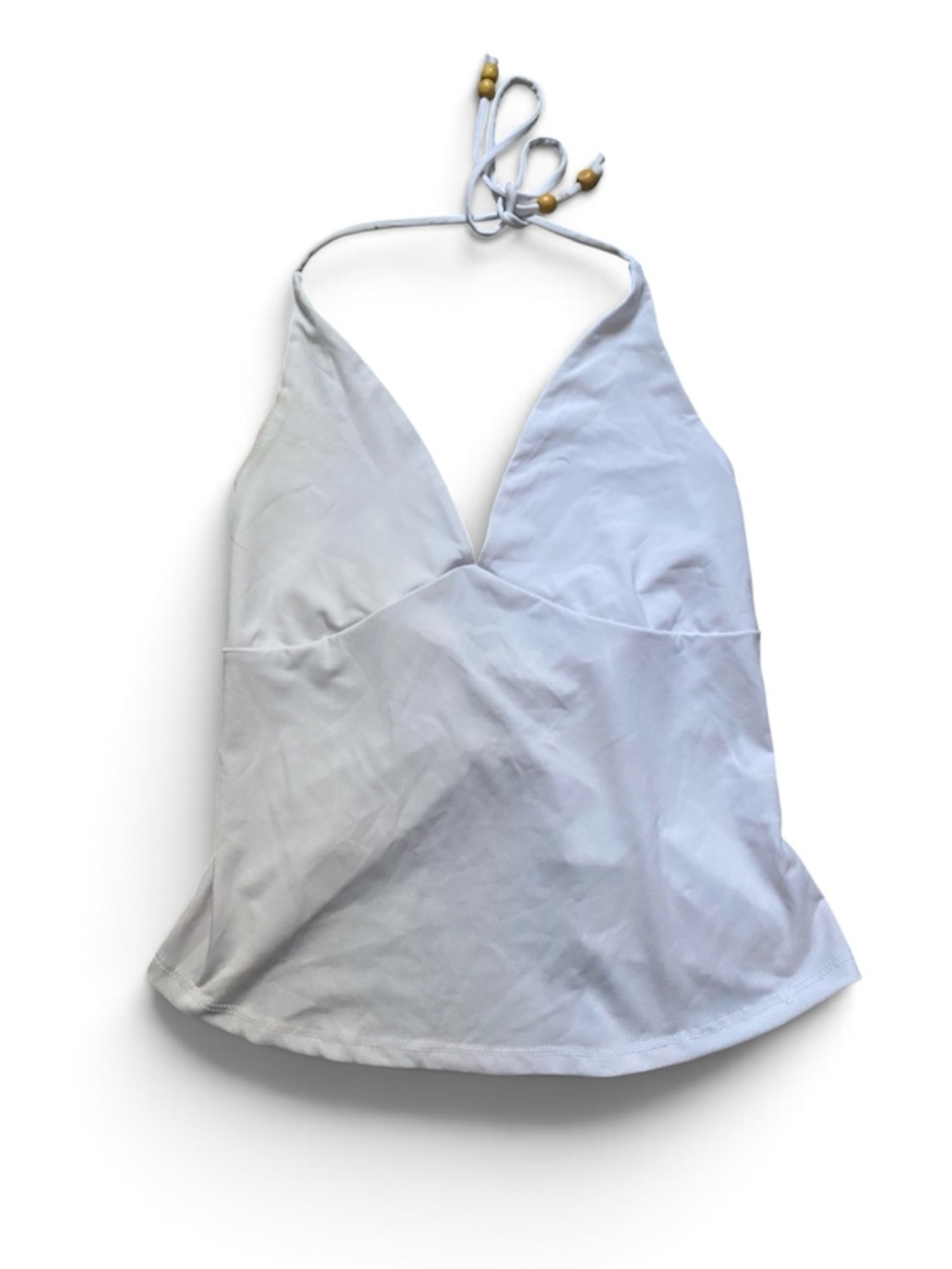 White V-Neck Halter Top Size Small